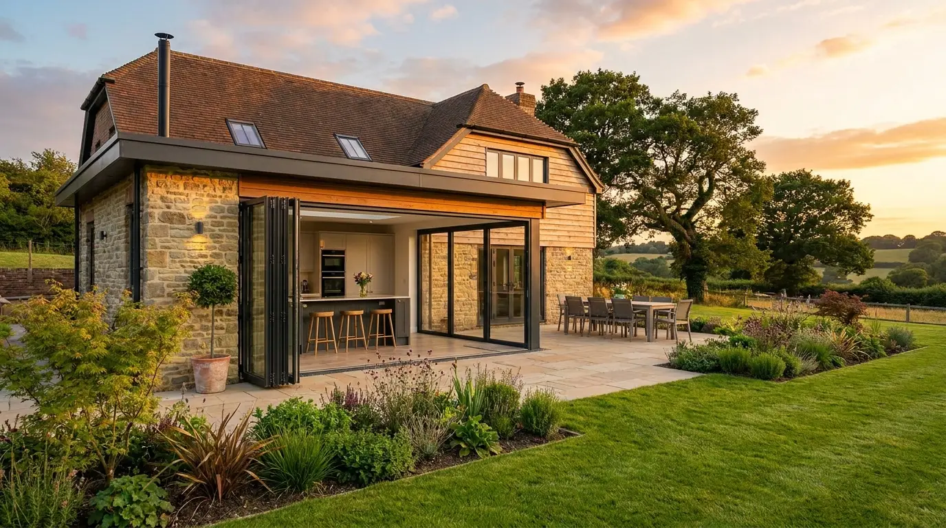 A modern home with a contemporary rear extension in West Sussex